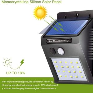 20 LED PIR Motion Sensor Wall Light Waterproof Outdoor Garden Security Lamp